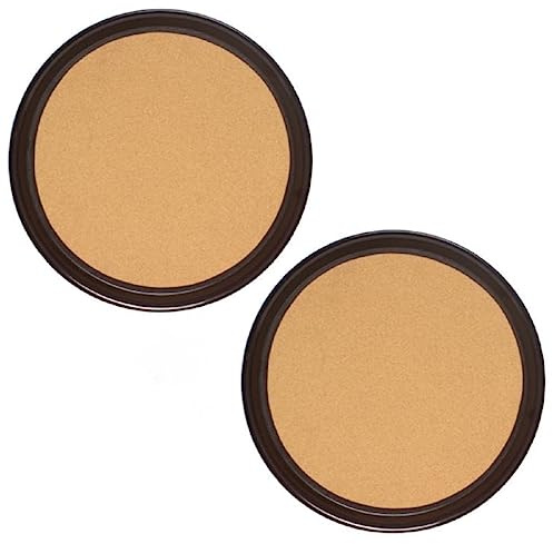 TrueCraftware- 12” Round Anti-Slip Serving Tray with Cork Surface Brown Color Set of 2- Multi-Purpose Serving Trays Food Server Food Service Trays for Restaurant Parties Breakfast Cafe Bar