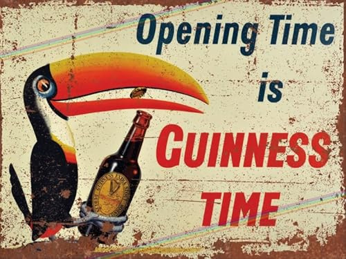 Guinness Metal Bar Sign Logo – Small 15cm x 10cm Retro Vintage Tin Wall Plaque – Ideal Man Cave, Kitchen, Pub Shed or Garage Bar Decor – Father’s Day 30th 40th 50th 60th Birthday Gift
