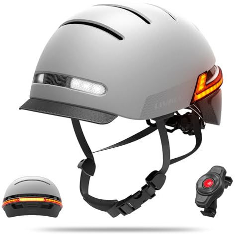 LIVALL riding Cityhelm mit Blinker, Bluetooth Fahrradhelm mit LED-Frontleuchten und Bremswarnleuchten, Eingebaute Mikrofonlautsprecher für Bluetooth-Musik und Anrufe, SOS-Alarm, Herren und Damen