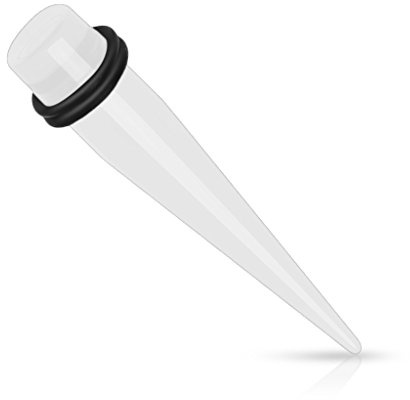 beyoutifulthings Ohr-Dehnstab Schwarz Weiß Clear Ohr-Expander Dehnungs-stab Ohr-Plug Taper Ohr-piercing Piercing-Schmuck Acryl 2 O-Ringe 1,6-25mm