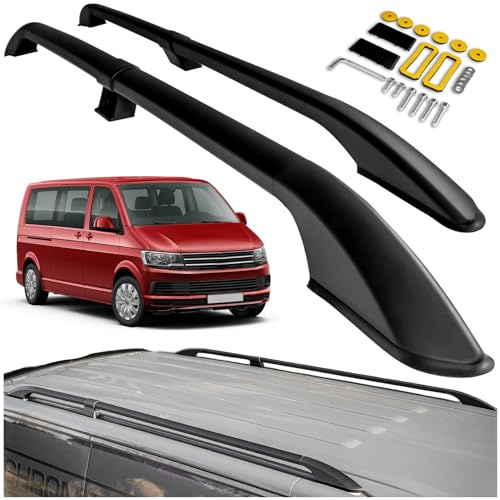 CHROMEMASTER Dachreling Dachträger Kompatibel mit VW T6 Caravelle Long 2015-2019 | Zur Befestigung der Dachgepäckträger, Dachboxen oder Dachfahrradträger | Robuste Konstruktion aus Alu