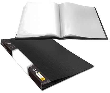 Art Portfolio Folder, 40 Clear Pockets Paper Protectors Display 80 Pages Clear Presentation Book for Artworks, Letters, Report Sheets, Documents (Can Accommodate 11” x17”)