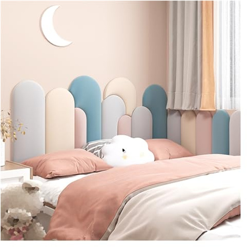 WIGING 3D Anti-Collision Wall Padding for Kids, 3.7cm Thick Self-Adhesive Soft Bag Wall Panels, Bedside Protective Wall Sticker for Bedroom Office Playroom (Color : A, Size : 150x70cm/59.05x27.55in)