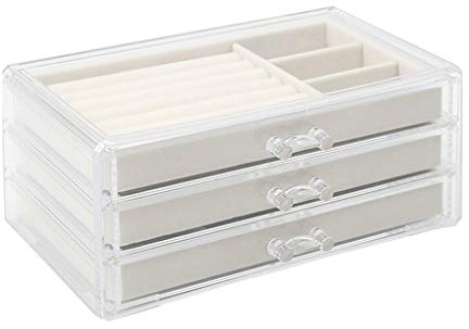 Transparente Acryl-Aufbewahrungsbox, Schlichte Schubladen-Schmuckaufbewahrung, Halskette, Ohrringe und Organizer