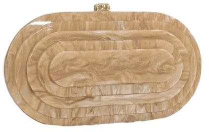 GSYPS Acrylic Clutch Purse Marbled Evening Handags Elegant Shoulder Bag for Wedding Cocktail Party Prom C-Champagne