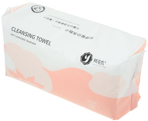 Einweg Trockenreinigung 100 Stück Baumwolle aus Nass Gesichtstücher | Rot, 1 Packung, für Reinigungs und Pflegeroutinen, Hygienisch Einzeln Entnehmbar