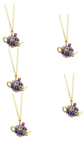 OATIPHO 5pcs Elegant Teapot Necklace for Women Long Pendant Necklace Costume Chain Enamel for Occasions