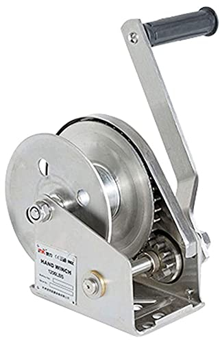 Edelstahl Handwinde für Bootsanhänger, Home Gear Seilwinde mit Zwei-Wege-Selbstverriegelungsvorrichtung, ideal zum Heben oder Abschleppen von Fracht