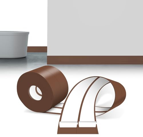 LIHIQIYA Weichsockelleiste Selbstklebend Braun PVC Sockelleisten 30x30mm 6M | Sockelleiste Selbstklebende Abschlussleiste küchenarbeitsplatte aus PVC, Flexibel Knickleiste Bodenleiste für Baden Küche