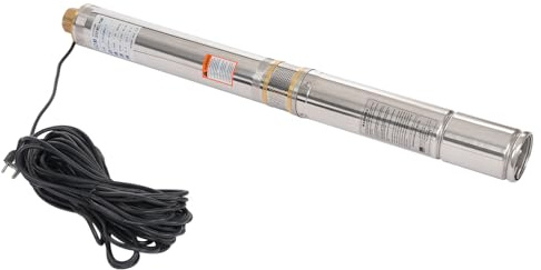 Pompa Sommergibile in acciaio inox per pozzi 750 W 1 HP pompa ad immersione, 2850 giri/min, portata 6300 l/h, 8,8 x 91 cm
