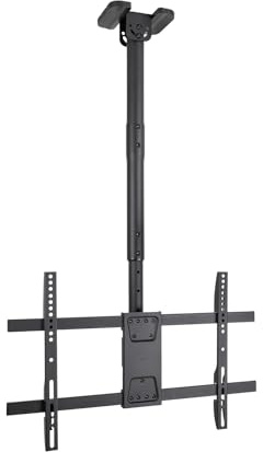 Soporte de Techo Extensible, Inclinable y Giratorio para Pantallas 43-86, hasta 60 Kg de Peso, VESA hasta 600x400, Color Negro