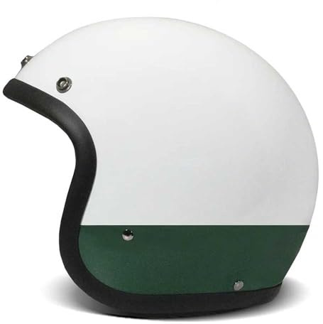 DMD Retro Goodwood Weiß Grün Open Face Helm Jethelm Motorradhelm ECE22.06, L