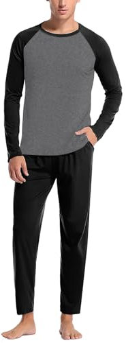 Weiches Pyjama-Set für Herren in einfarbiger Hemdhose Home-Service, zweiteiliges Set Daunenjacke Herren Anzüge Herren Komplett Schwarz