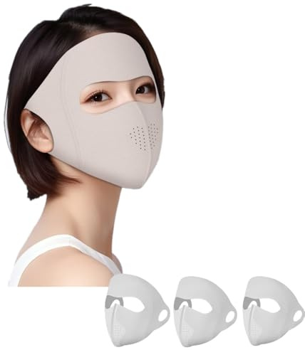 3 Pack Vollgesichts-Gesichtsbedeckung, Frauen Sonnenschutz Gesichtsmaske, Vollgesichts-Sonnenschutzmaske nach Laser-Schönheitsbehandlung, Vollgesichtsmaske zum Abdecken von Gesichtsallergien, waschbar