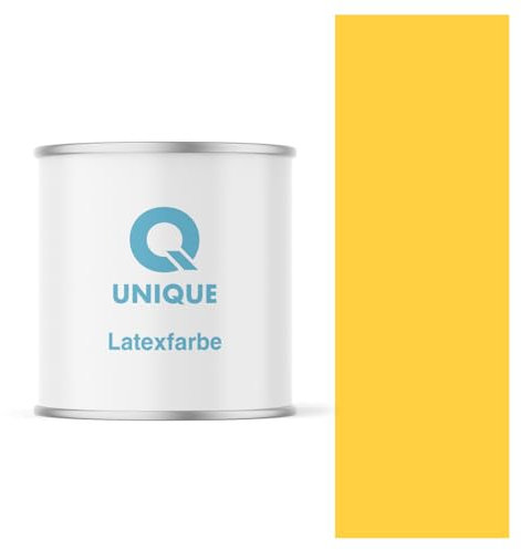 Q UNIQUE Latexfarbe 2L (ca.14m2) Golden Innenfarbe Wandfarbe Deckenfarbe Klasse 3 Mattfarbe Scheuerfest Hohe Deckkraft