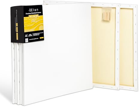 Elan Keilrahmen Leinwand 50x50, 6er Set Leinwände zum Bemalen 380g/m²