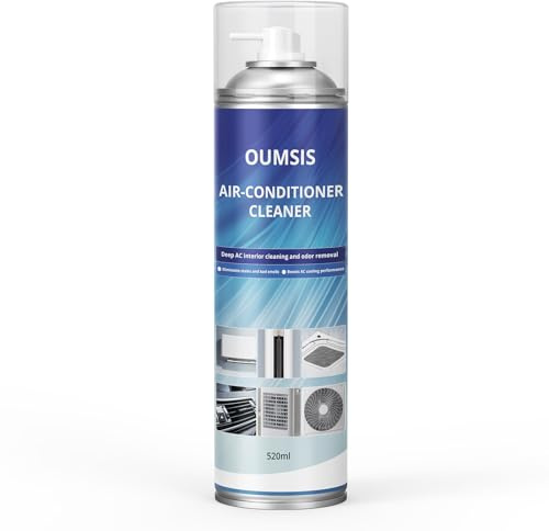 OUMSIS Air Conditioner Cleaner, Professional Cleaner Foam Spray, Foaming Coil Cleaners for AC Unit, Heating, Refrigerator, Multifunctional Cleaner Spray Bottle Breaks Down Dirt, Dust and Grease 1 Pack