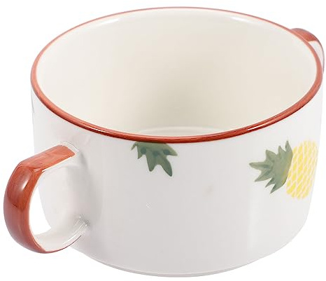 PHENOFICE Tazón de Cerámica de Dibujos Animados Dos Asas Cuenco para Hornear Multifuncional para Cocinar Huevos al Vapor 300Ml Decorativo para Cocina Uso Doméstico y Restaurantes