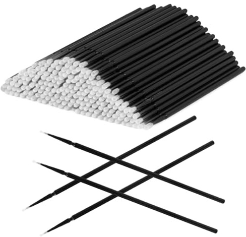 LOPHE Microbrush, 200 Stück Einweg Microbürsten Wimpernbuerste 2 mm, Micro Applikatoren Pinsel für Wimpernverlängerung, Microbürsten Wimpernbürste für Make-Up, Schwarz