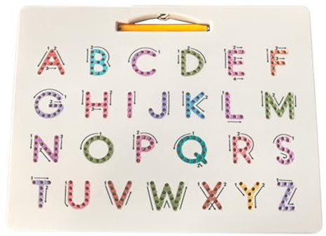 Celuicion - Tabla magnética de alfabeto con letras magnéticas extraíbles | Letras magnéticas de doble cara, juego de escritura para casa guardería escolar