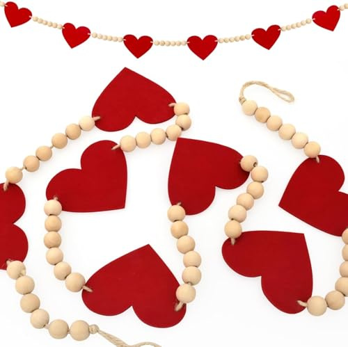 Decorazioni Pendenti Cuore, 2.2 M Ghirlanda di Cuori, Ghirlanda Cuore, Banner Cuores, Ghirlandas A Forma di Cuores, Adatto per San Valentino/Proposta/Matrimonio/Compleanno/Rosso