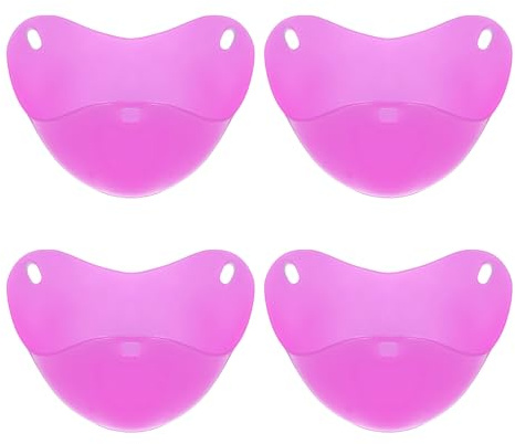 sourcing map Paquete de 4 escalfadores de huevos, tazas escalfadoras de huevos de silicona antiadherentes, vasos escalfados, utensilios de cocina para desayuno, para microondas, freidora de aire