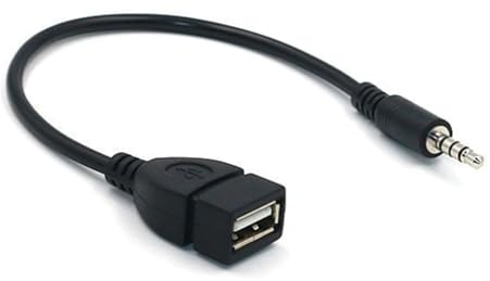 Genérico Adaptador USB Hembra A Jack 3.5mm, Adaptador USB A Jack De 3,5 Mm Convertidor De Cable AUX De Audio Adaptad Auxiliar Estéreo, Cable Convertidor De Audio para Estéreo De Auto