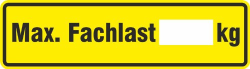 Aufkleber/Etikett maximale Fachlast Regale 4 x 14,5cm Regalbelastungsaufkleber 20 Stück