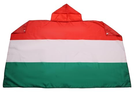AZ FLAG Umhang Ungarn 150x90 cm Ungarische Leichtes Polyester | Für innen Fanumhang Magyarország genähte Kanten und leichte Ausführung