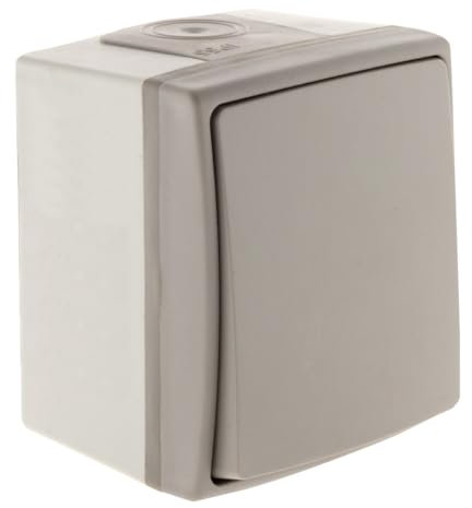 Zenitech - Pulsante Impermeabile IP55 - Installazione Facile con Terminali Automatici - Compatibile Interno ed Esterno - Resistente all'Acqua - Grigio