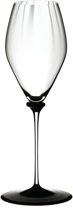 RIEDEL Fatto A Mano Performance Champagnerglas - Schwarze Bodenplatte - Einzelpackung, Sektglas, Kristallglas, Spülmaschinenfest - 4884/28N