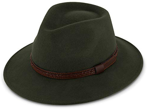 fiebig Edison Traveller mit Kunstlederband | Filzhut aus 100% Wolle für Damen und Herren | Angenehm leichter Sitz für das ganze Jahr | Wollfilzhut Made in Italy