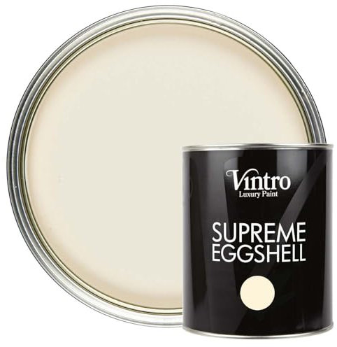 Vintro Paint | Satin Furniture Paint | Cream | Wood | Trim | Metal | Eggshell Finish | 1 Litre (Ermine)