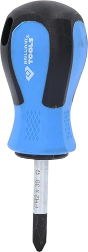 BRILLIANT TOOLS BT031032 Destornillador de estrella, PH Phillips, PH2 x 38 mm, forma corta [Powered by KS TOOLS]