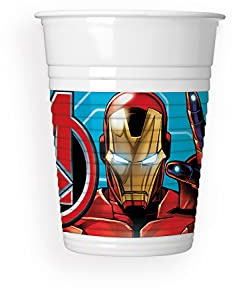 Procos 93553 Mighty Avengers - Vasos de fiesta (8 unidades, 200 ml, plástico), diseño de Los Vengadores