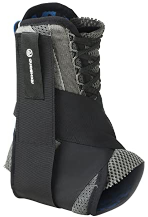 Rehband Knöchelbandage für Sprunggelenk, Stützbandage Fußgelenk links/rechts, Sprunggelenkbandage Sport für Stabilität & Sicherheit, Farbe:Grau, Größe:L