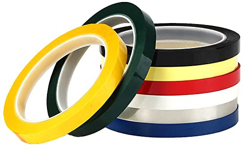 Rutnätsmärkningstejp, 8 delar 5 mm bred självhäftande tejp, tunn färgad tejp, markeringstejp, flerfärgad grafiskt band, för kontor, skola, whiteboard, svart tavla, anteckningsbok diagram (8 färger)