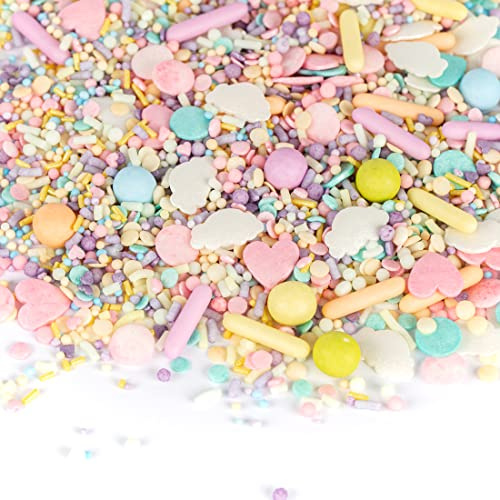 Super Streusel PastellKarussell - Streusel Pastell Rosa, Tortendeko (90g) | Zarte Pastell Streuseldeko, Kuchendeko für Muffins, Cupcakes, Kekse & Cake Pops für Mädchen & Baby