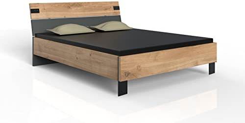 möbelando Komplettschlafzimmer Malmö aus Spanplatte in Plankeneiche-Nachbildung mit Absetzungen in Graphit. Abmessungen (B/H/T) 272x94x210 cm