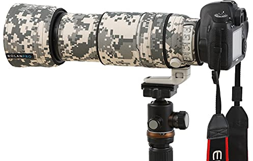 ROLANPRO Copriobiettivo impermeabile per Canon EF 100-400 mm f4.5-5.6 L is II USM, custodia antipioggia #UCP grigio mimetico impermeabile
