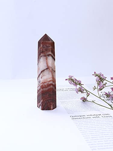 1 pieza de cristal natural hexagonal barra de cristal mineral piedra adorno varita mágica moderna decoración del hogar recoger regalos, rodocrosita, 70-80 mm