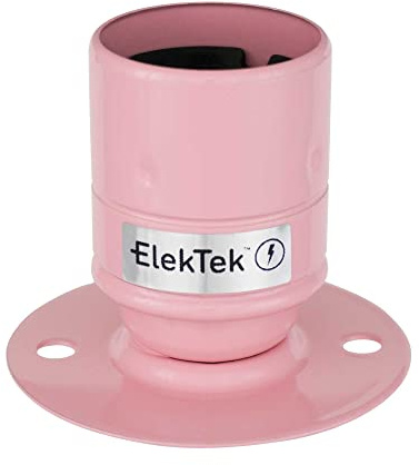 ElekTek ES E27 Batten Lamp Bulb Holder with Plain Skirt Ideal for Vintage Filament Bulbs (Pink)