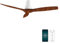 Cecotec - Ventilatori da Soffitto EnergySilence Aero 5500 Aqua WhiteDarkWood Connected - 40 W, Diametro 132 cm, Wi-Fi, Protezione IP44, Timer 8 Ore, 3 Pale, 6 Velocità, Estate/Inverno
