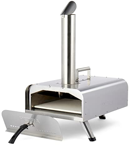 Petra PT5186EU10 tragbarer Outdoor Holzpellet Pizzaofen (12 Zoll), erreicht 500 °C in 15 Minuten, authentische Holzofen-Pizza in 60 Sekunden, Holzpellet Grill inklusive Pizzaschaufel & Pizzastein