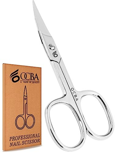 OCBA Nagelband, Nagelvård Nagelsax, Professionellt Rostfritt Stål, Böjda Blad, Skarpa Nagelsaxar för Tjocka Tånaglar, Män, Kvinnor, Lämplig för Manikyr, Pedikyr, Ögonbryn, Näshår och Skägg