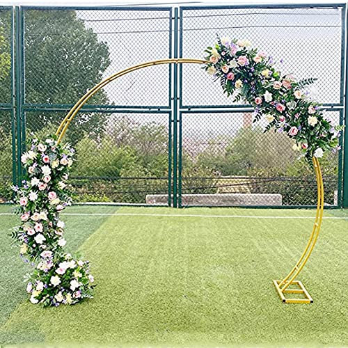 CHUNTIANMEI Arche De Jardin,Ronde Arceau à Roses Metal,Métal Pergola de Jardin,pour Décoration De Fête Intérieure Extérieure,Anniversaire,Fond De Mariage,Gold-Medium