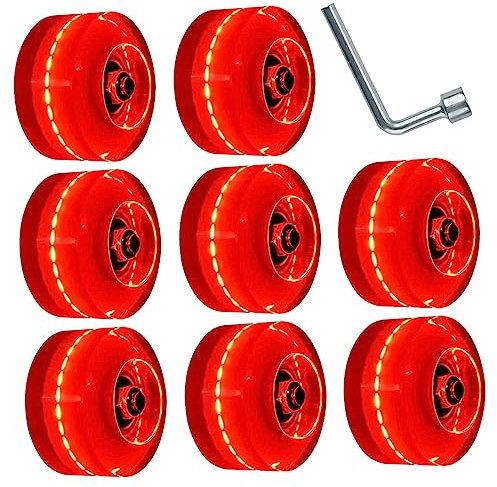 BESPORTBLE 1 Satz Leuchtende Räder Für Rollschuhe 3-Rad-Inline-Skates Skateboard-räder Aufleuchten Schlittschuh Ersatz Rollen Für Rollschuhe Inline-Skate-räder Pu Rollschuhlaufen Led