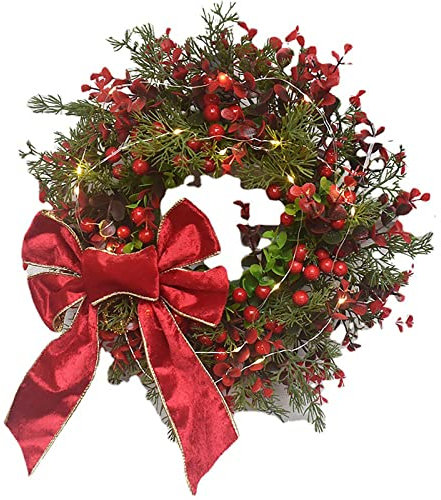 Weihnachtstürkranz Dekorationen Künstliche Girlande Kranz vorne Xmas Anhänger Rattan Outdoor Girlande Traumfänger Ringe Holz#11