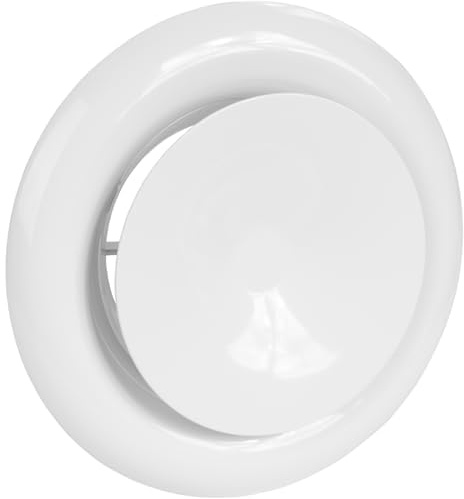 Vent Systems Ø100 mm Rund Tellerventil Weiß Metall Zuluft Lüftungsgitter – Zuluft Lüftungsrohr Abdeckung – Lüftung Vent Abdeckung für Bad Küche Büro – Belüftungssystem system
