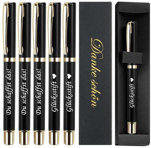 BELIHOME Kugelschreiber Set, 6 Stück Inspirierende Kugelschreiber mit Gravur, Geschenkboxen, Personalisierte Business Stifte für Kollegen, Bürogeschenke